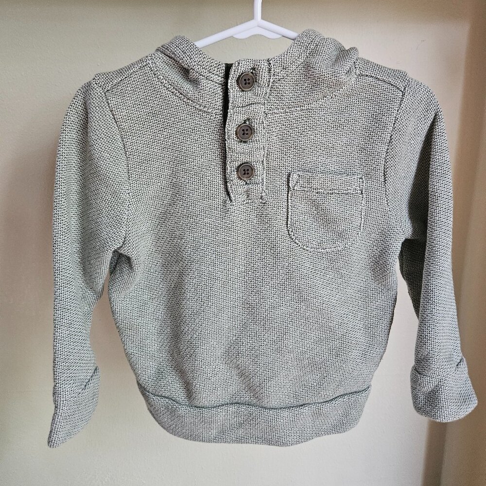🧥 Cozy Knit Button-Up Toddler Hoodie – Light Gray